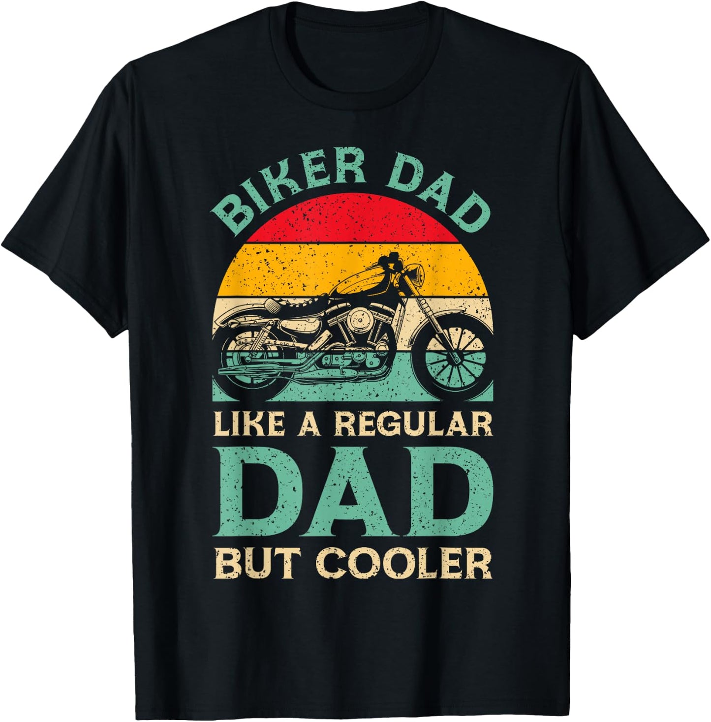 Funny Fathers Day Biker Dad For Biker Motorcycle Dad T-Shirt - T-Shirt | Black