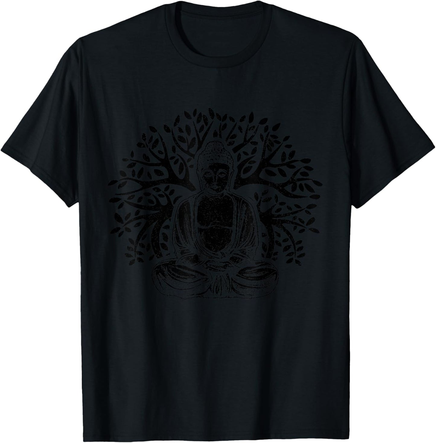 Buddha Tree Meditation Yoga Zen Buddhism Yogi Buddhist T-Shirt - T-Shirt | Black
