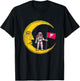 Flare Logo Crypto Flag On Moon To Hodl FLR Bull Market T-Shirt - T-Shirt | Black