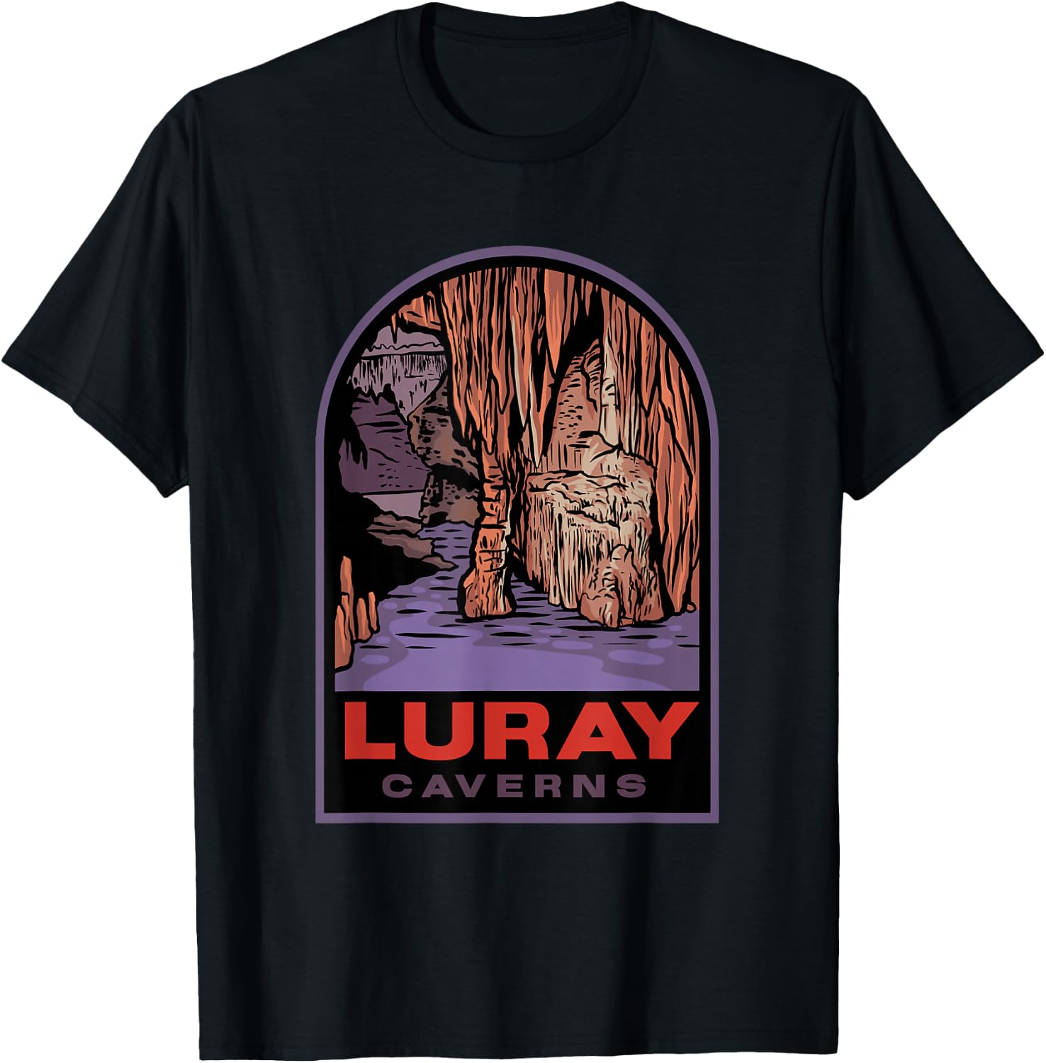 Luray Caverns Virginia Badge T-Shirt - T-Shirt | Black