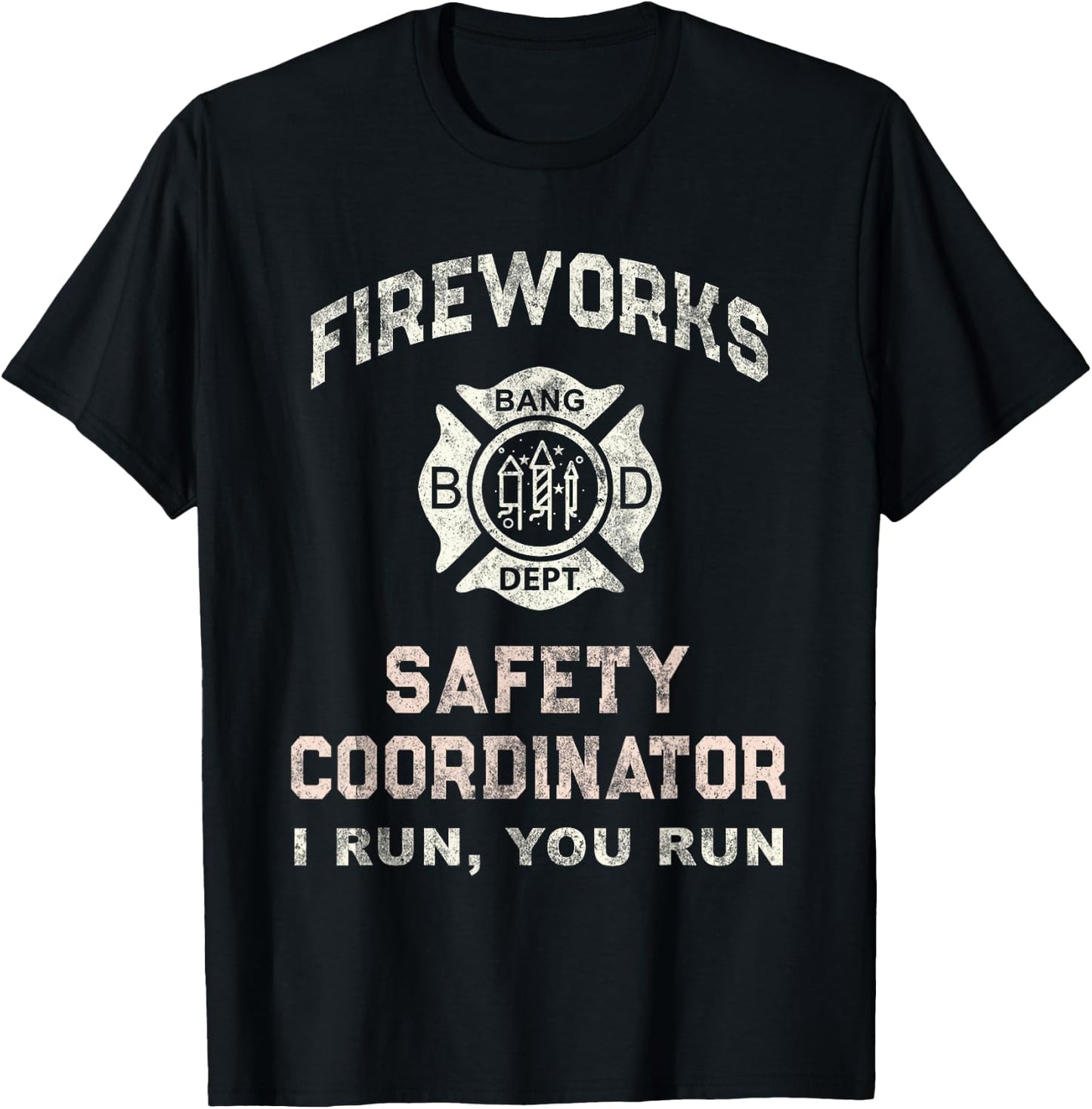 Funny FIREWORKS SAFETY COORDINATOR Firefighter Pyro Red T-Shirt - T-Shirt | Black