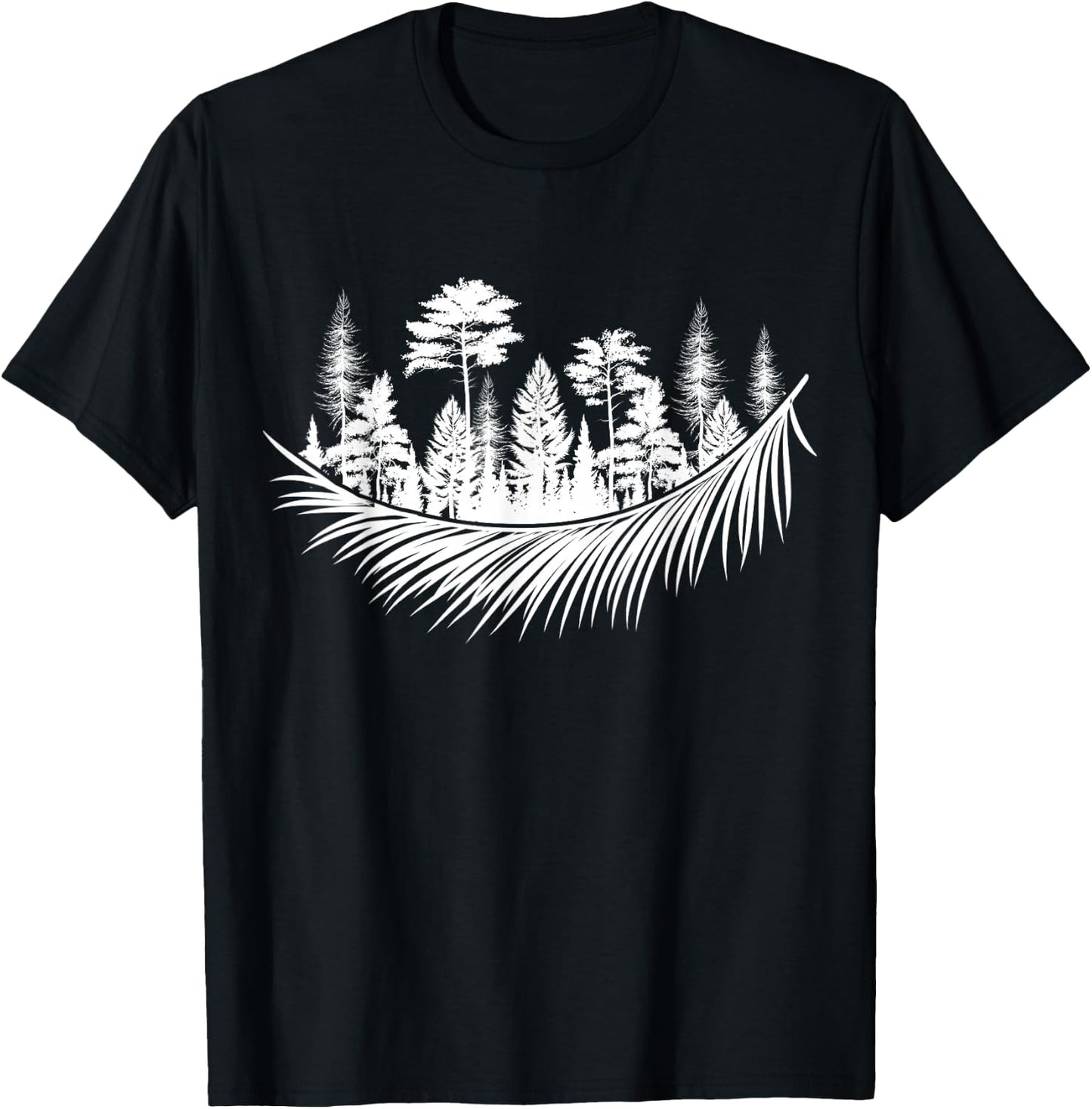 Nature Forest Plants Trees Camping Hiking Mountains Wildlife T-Shirt - T-Shirt | Black