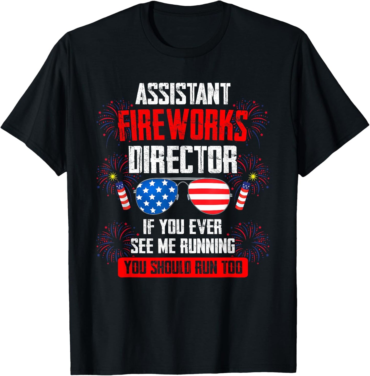 Assistant fireworks director if you see Assistant firework T-Shirt - T-Shirt | Black