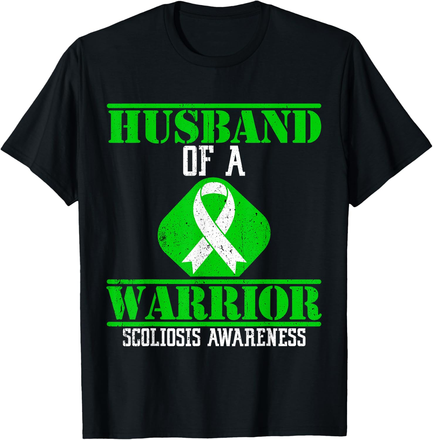 Husband of A Scoliosis Warrior Vintage T-Shirt - T-Shirt | Black