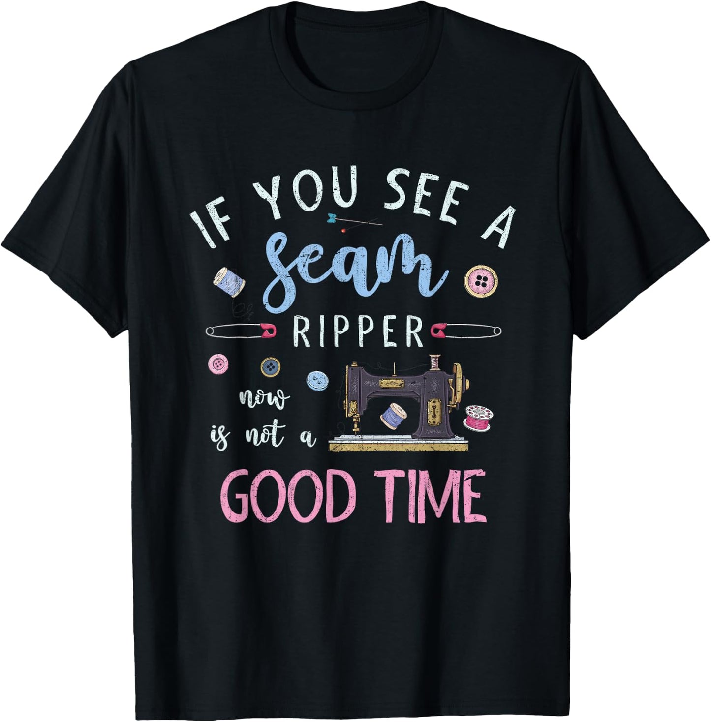 If you see a running stitch is not a good time sewing T-Shirt - T-Shirt | Black