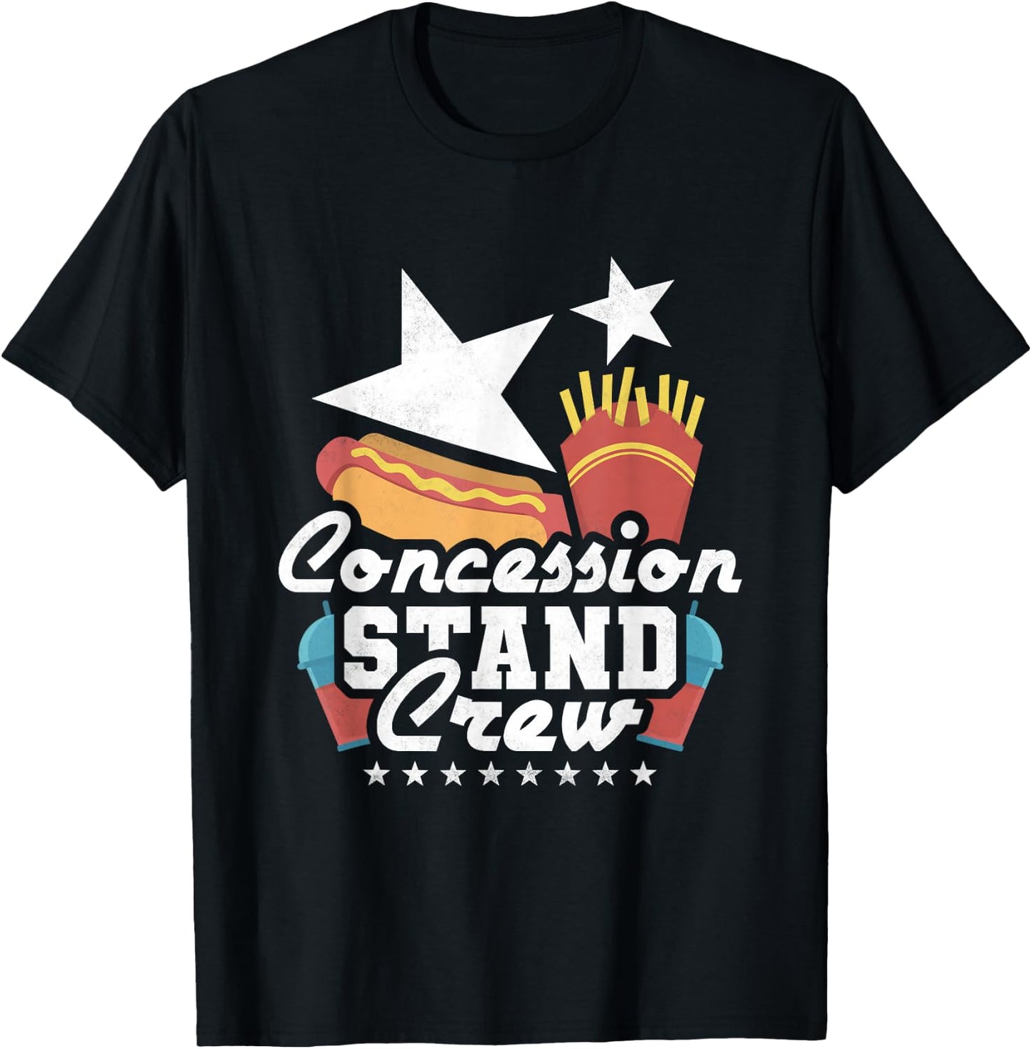 Concession Stand Crew, BBQ Hot Dog T-Shirt - T-Shirt | Black