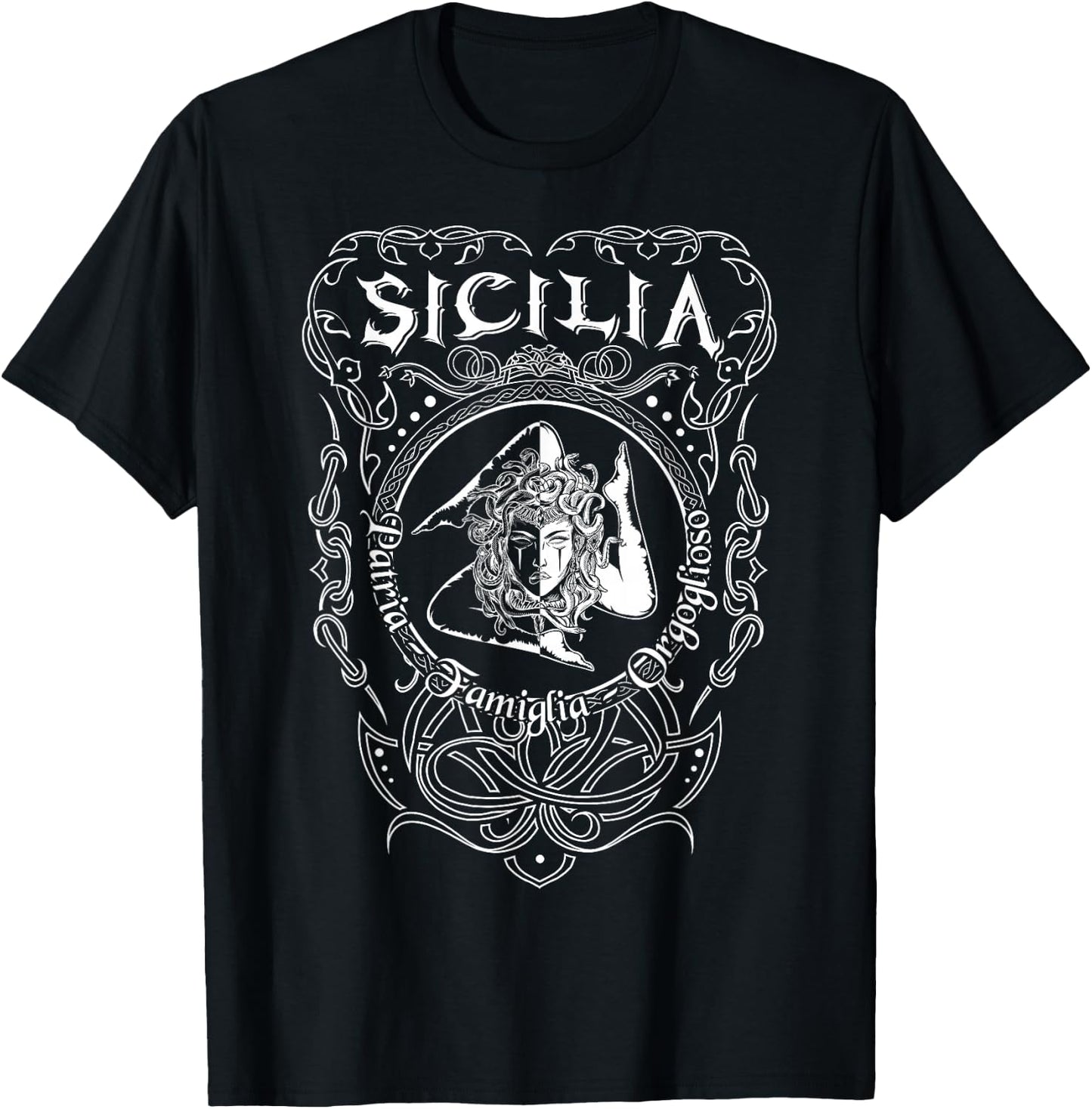 Sicilia Italy Trinacria Heraldry Home Pride Family T-Shirt - T-Shirt | Black