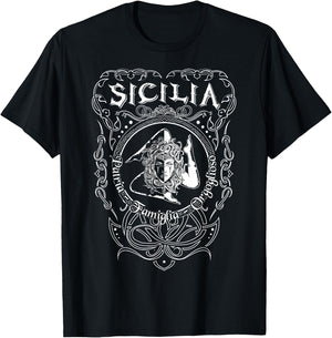 Sicilia Italy Trinacria Heraldry Home Pride Family T-Shirt - T-Shirt | Black