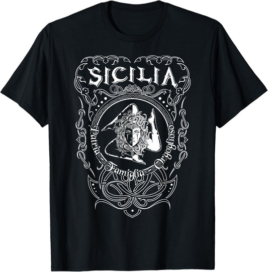 Sicilia Italy Trinacria Heraldry Home Pride Family T-Shirt - T-Shirt | Black