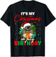 It's My Christmas In July Birthday Cute Sloth Santa Hat T-Shirt - T-Shirt | Black