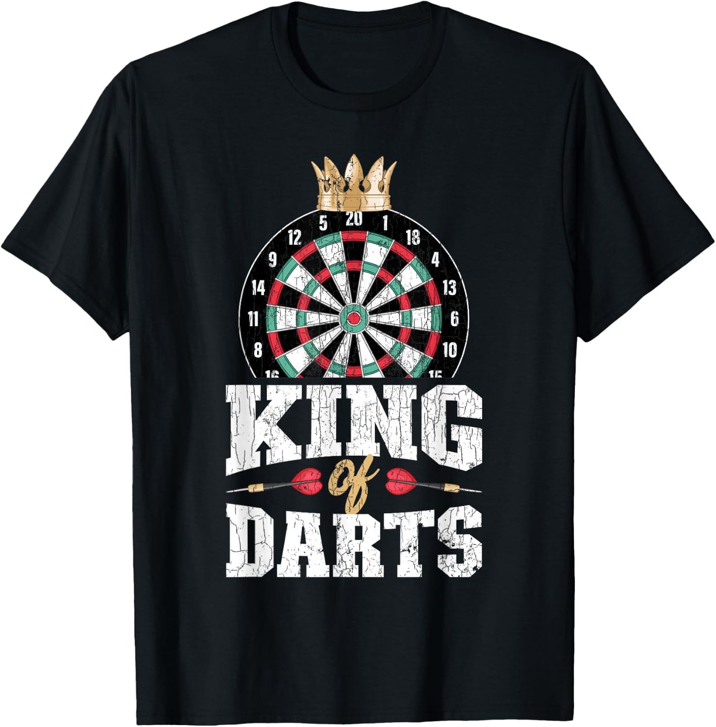 King Of Darts Funny Dart Player Graphic T-Shirt - T-Shirt | Black