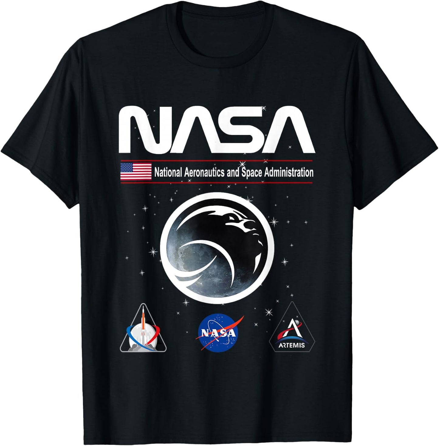 NASA Artemis Mission First Woman to the Moon T-Shirt - T-Shirt | Black