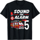 Sound The Alarm I Am 5 Year Old Firefighter Birthday T-Shirt - T-Shirt | Black
