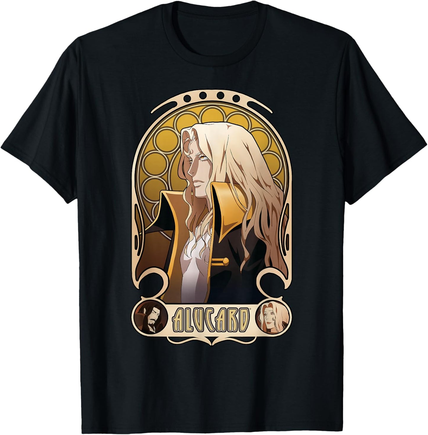 Castlevania Netflix Alucard Portrait , Men's Black Small Classic Fit Short Sleeve T-Shirt - T-Shirt | Black