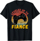 Leveled Up To Fiance Funny Gaming Newly Engaged Couple Gift T-Shirt - T-Shirt | Black