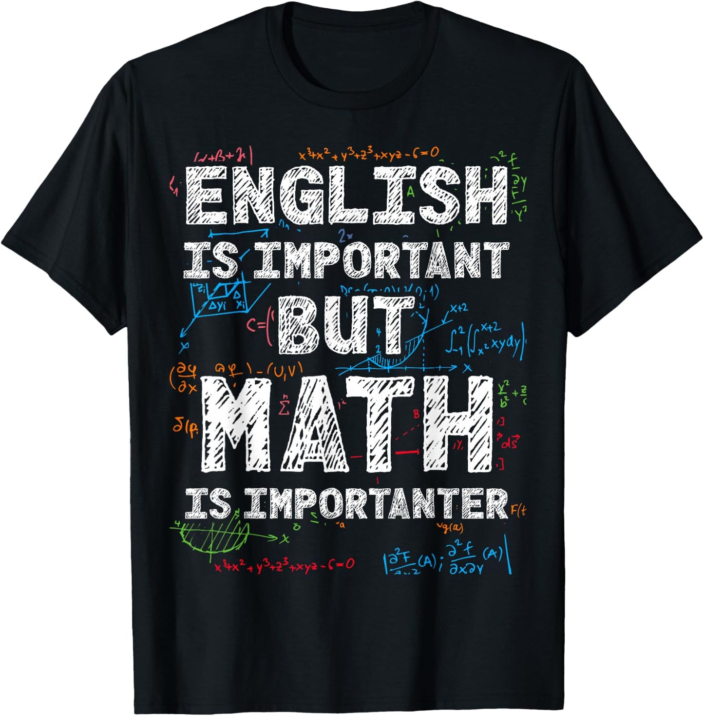 English is important but math is importanter T-Shirt - T-Shirt | Black