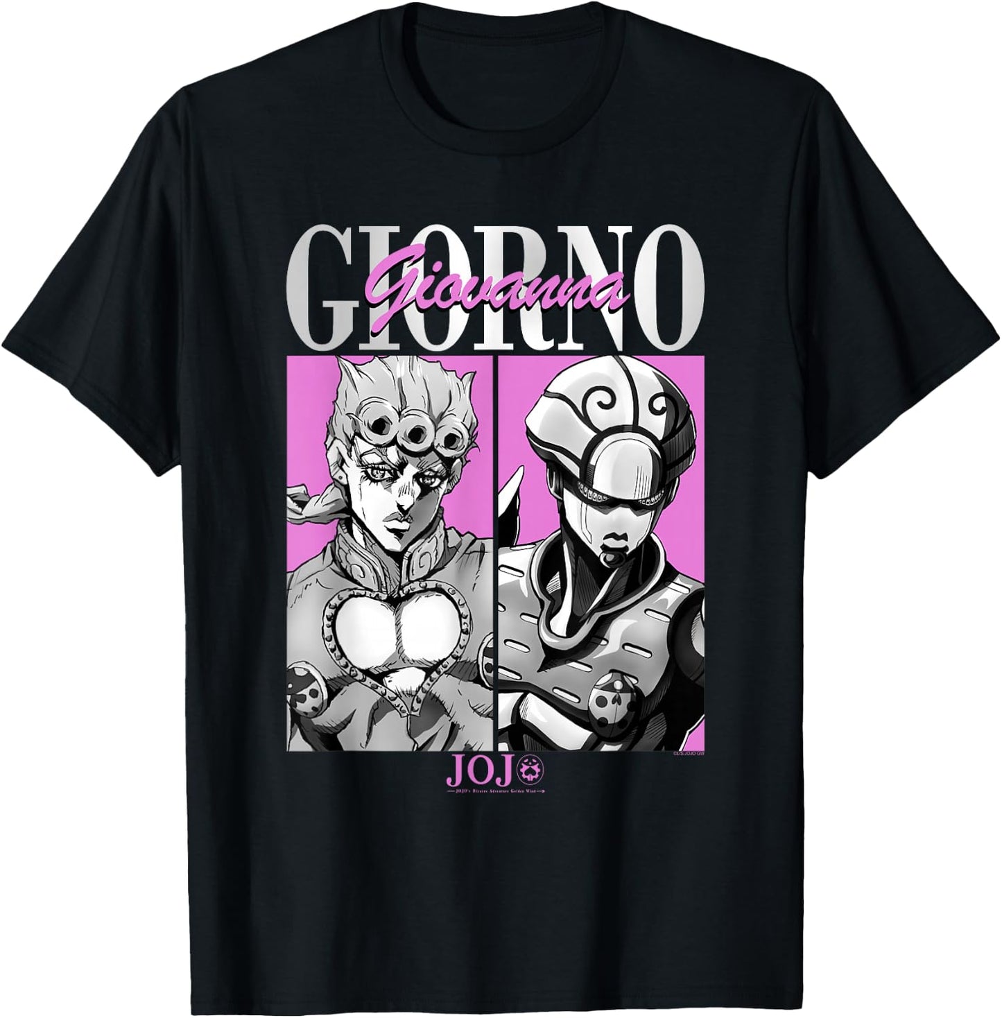 JoJo's Bizarre Adventure Giorno & Golden Wind Panels Anime T-Shirt - T-Shirt | Black