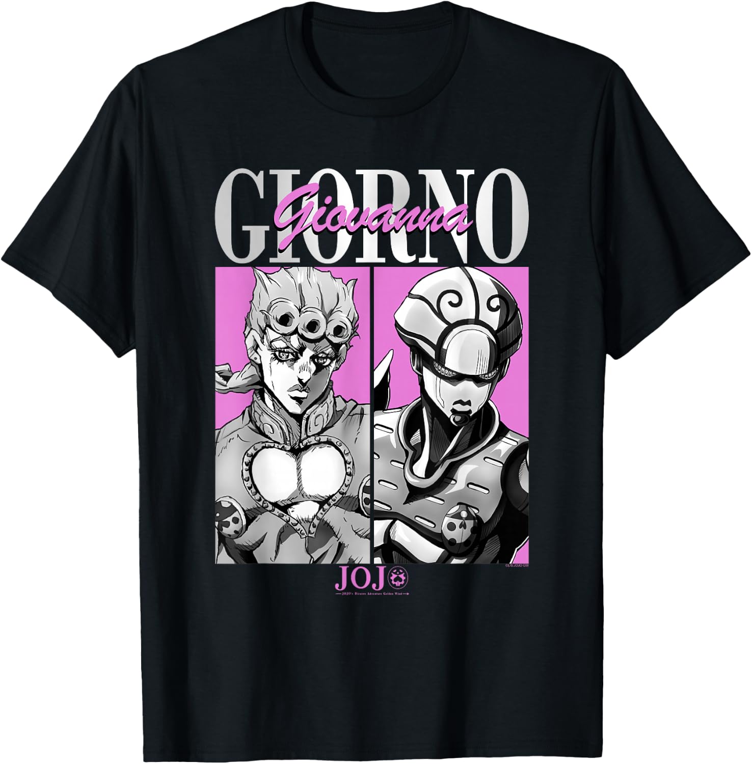 JoJo's Bizarre Adventure Giorno & Golden Wind Panels Anime T-Shirt - T-Shirt | Black