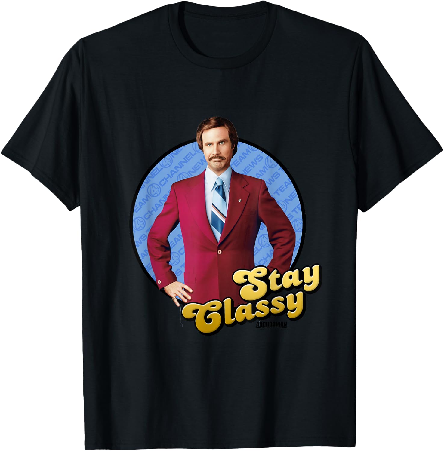 Anchorman Stay Classy Ron T-Shirt - T-Shirt | Black