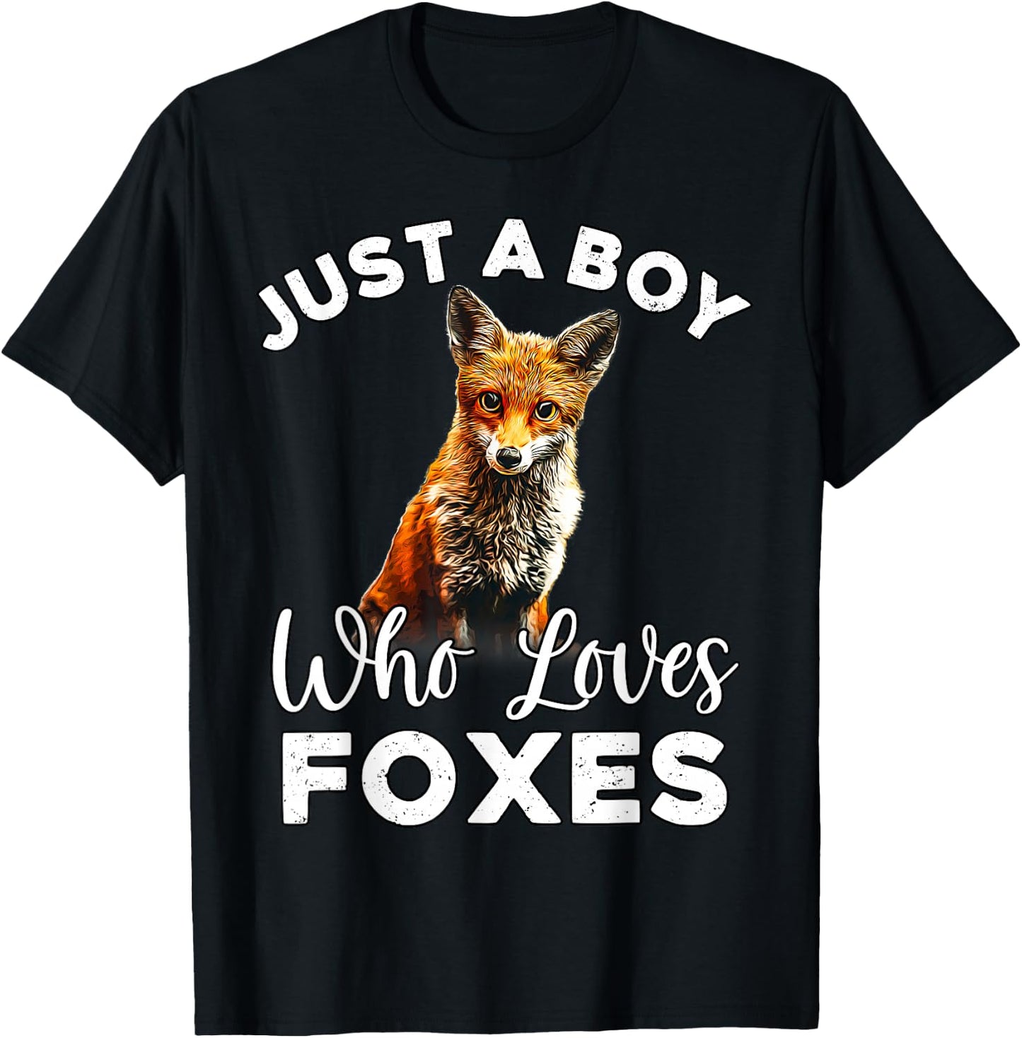 Funny Fox - Just A Boy Who Loves Foxes T-Shirt - T-Shirt | Black