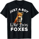 Funny Fox - Just A Boy Who Loves Foxes T-Shirt - T-Shirt | Black