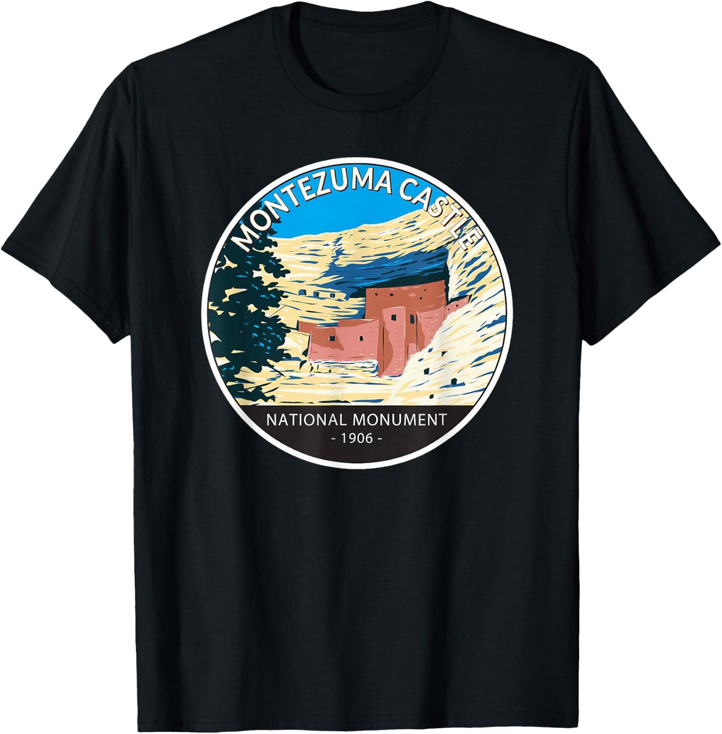 Montezuma Castle National Monument Arizona Vintage T-Shirt - T-Shirt | Black
