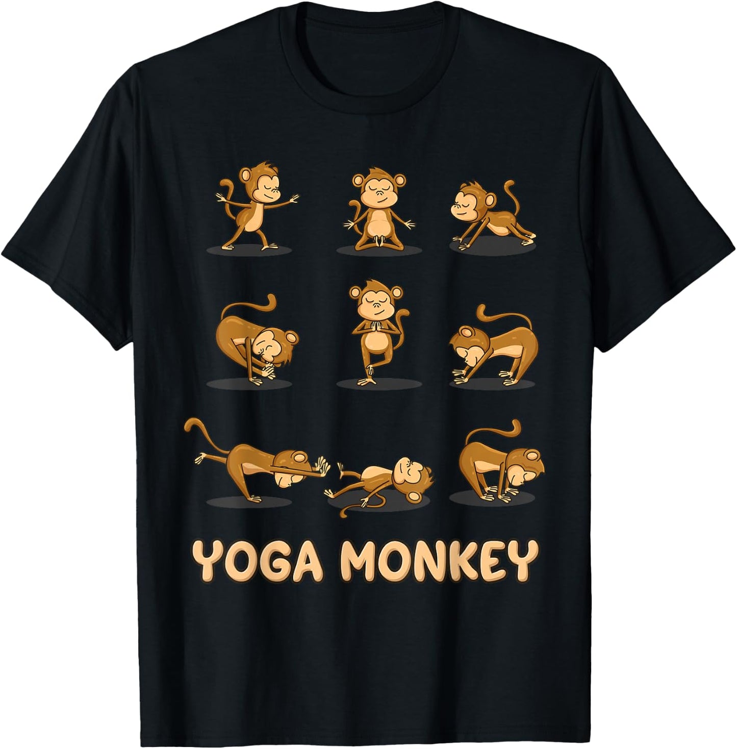 Monkey Yoga Shirt Meditation Zen Namaste Yoga Lover Buddhist T-Shirt - T-Shirt | Black