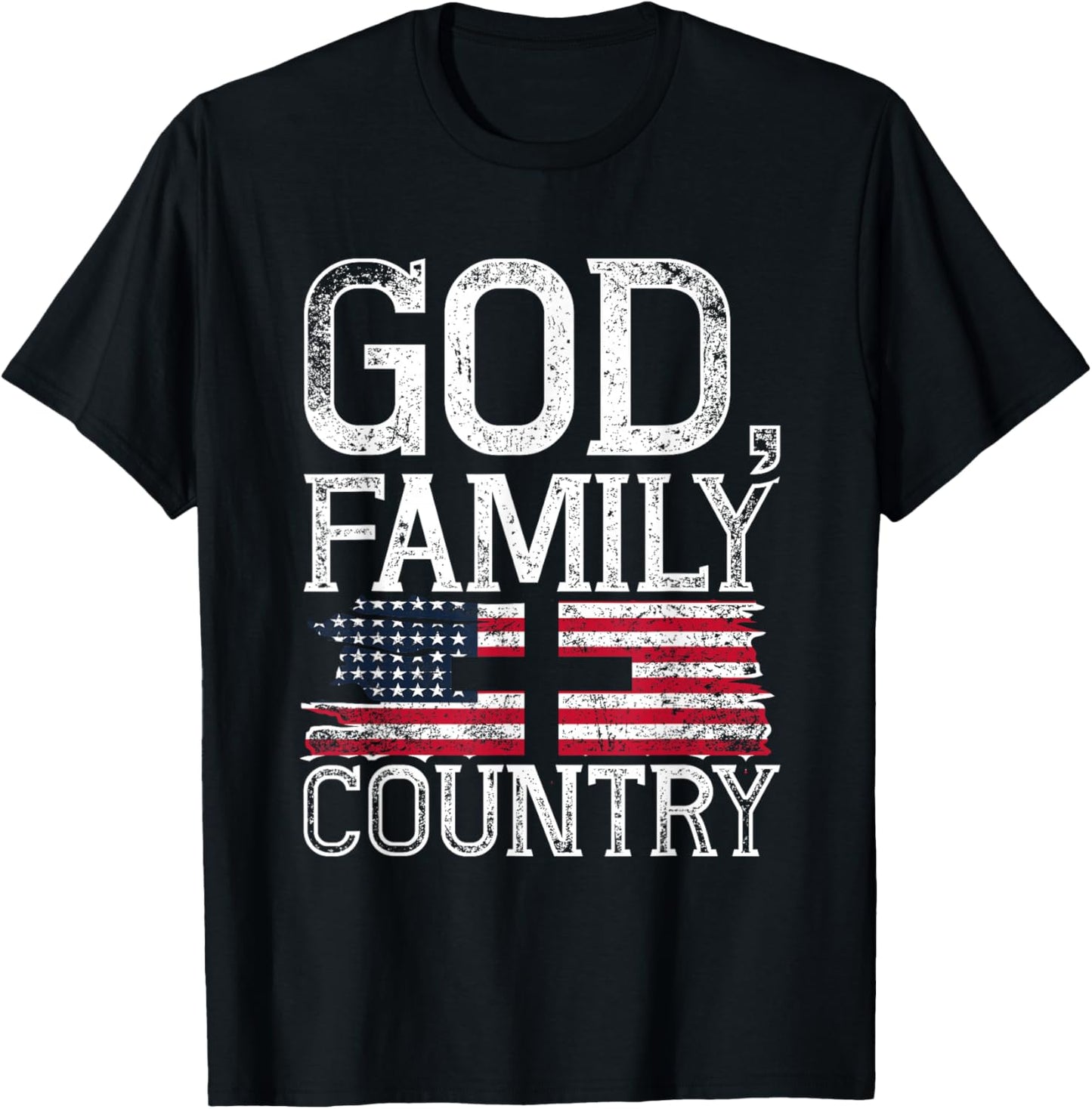 Patriotic Christian American Pride Christianity Faith Prayer T-Shirt - T-Shirt | Black