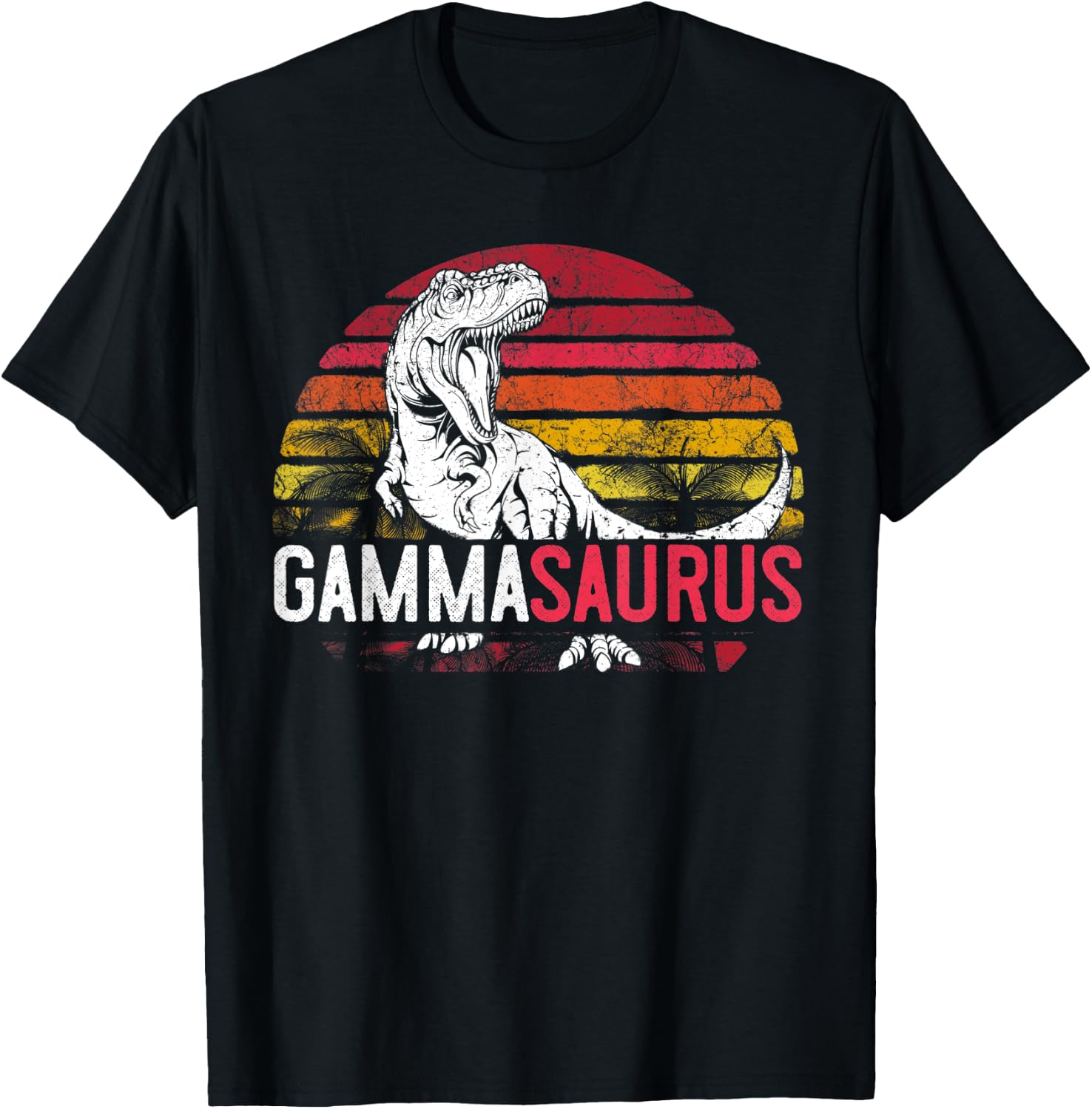 Gamma Saurus Mother's Day Gammasaurus Grandma T Rex Dinosaur T-Shirt - T-Shirt | Black