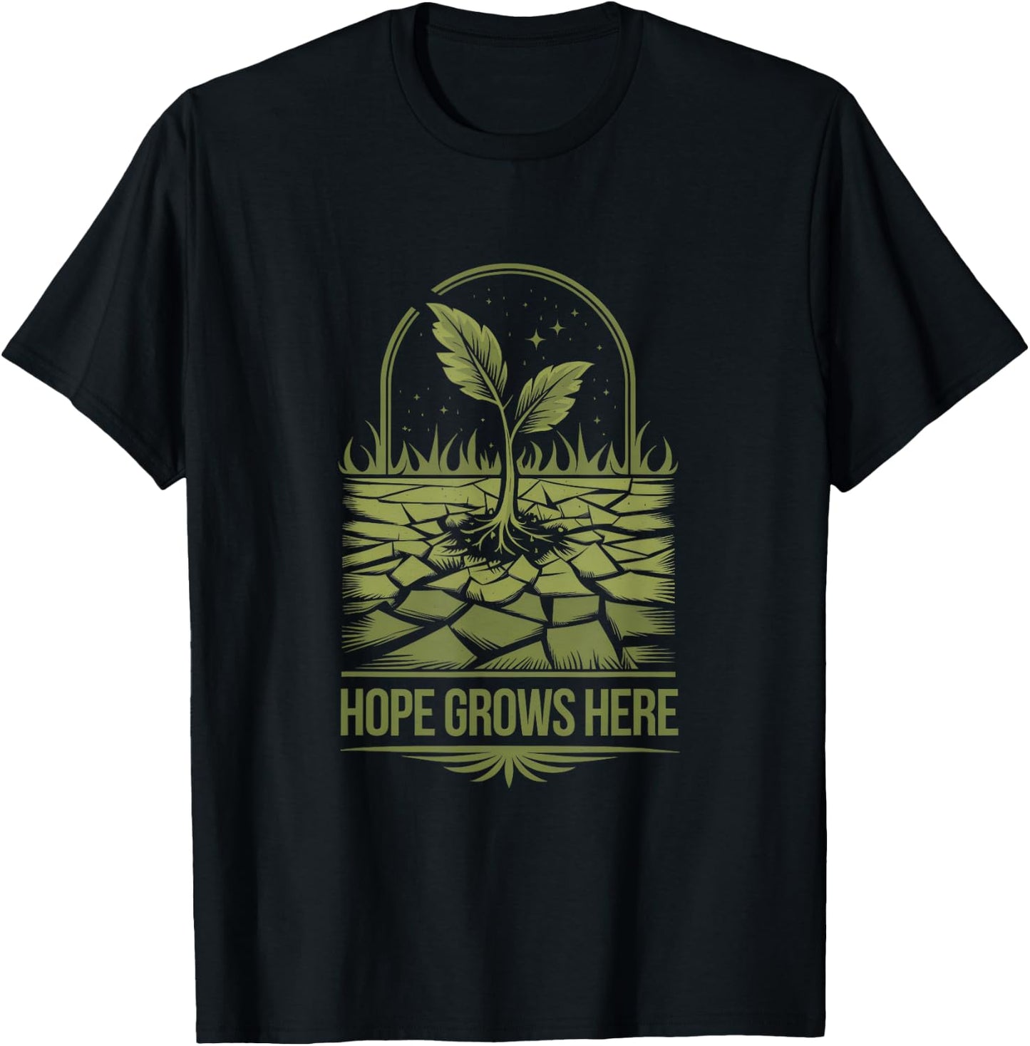 Celebrate Nature Lover Earth Day with Hope Grows Here T-Shirt - T-Shirt | Black