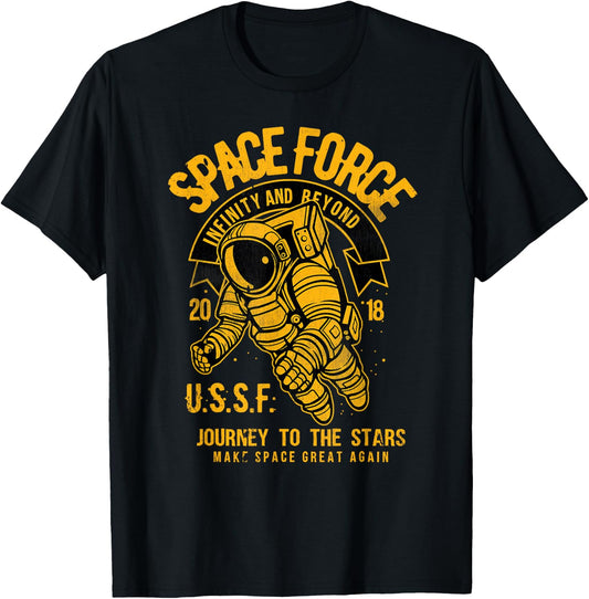 Space Force Make Space Great Again Graphic T-Shirt - T-Shirt | Black