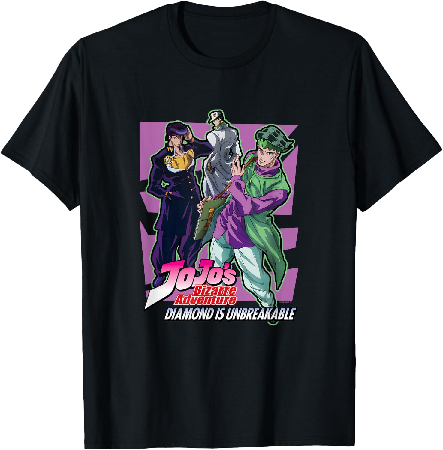 JoJo Diamond is Unbreakable Group Pose Josuke Rohan & Jotaro T-Shirt - T-Shirt | Black