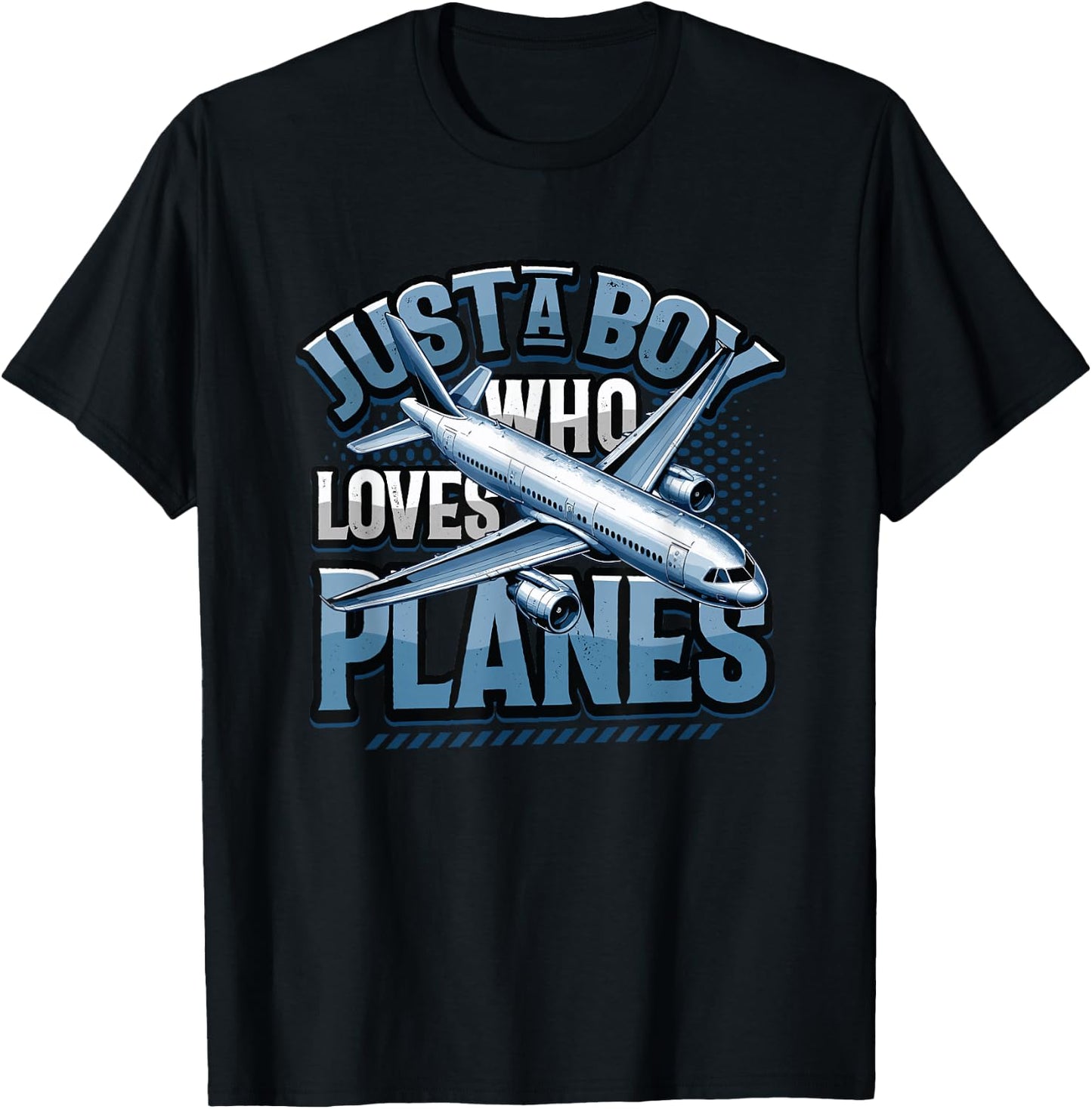 Just A Boy Who Loves Planes T-Shirt - T-Shirt | Black