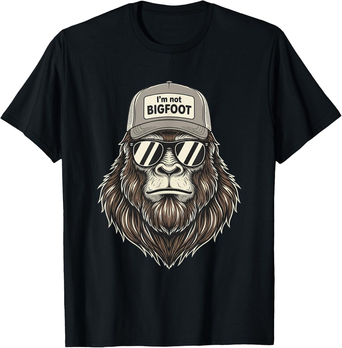 I'm Not Bigfoot Trucker Sunglasses Outdoors Men T-Shirt - T-Shirt | Black