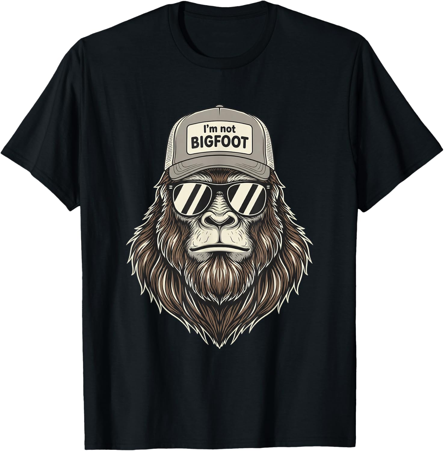 I'm Not Bigfoot Trucker Sunglasses Outdoors Men T-Shirt - T-Shirt | Black