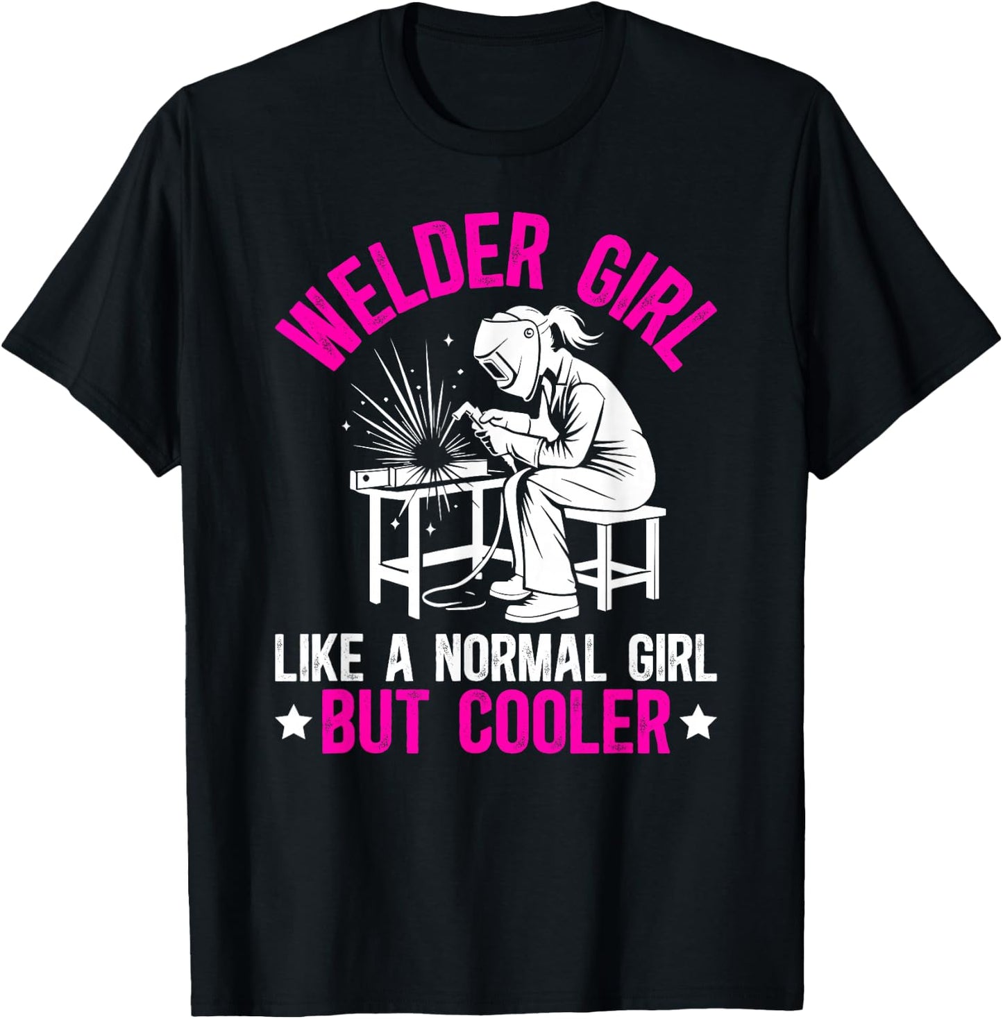 Welder Girl Definition Female Welder Women Welding Girl T-Shirt - T-Shirt | Black