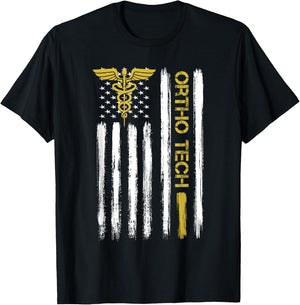 Orthopedic Technician Technologists American Flag Ortho Tech Men T-Shirt - T-Shirt | Black
