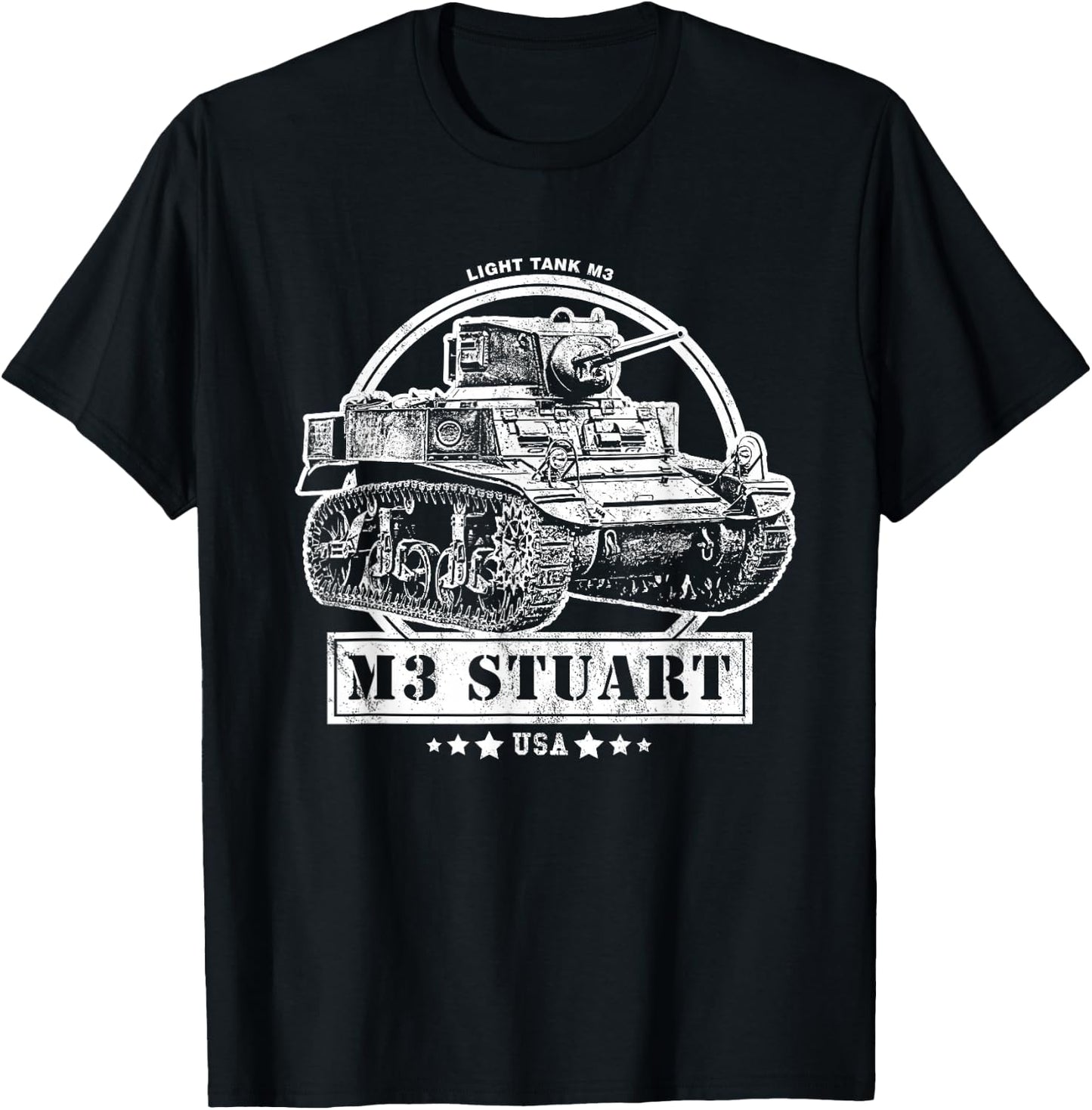 M3 Stuart - WW2 Tank T-Shirt - T-Shirt | Black