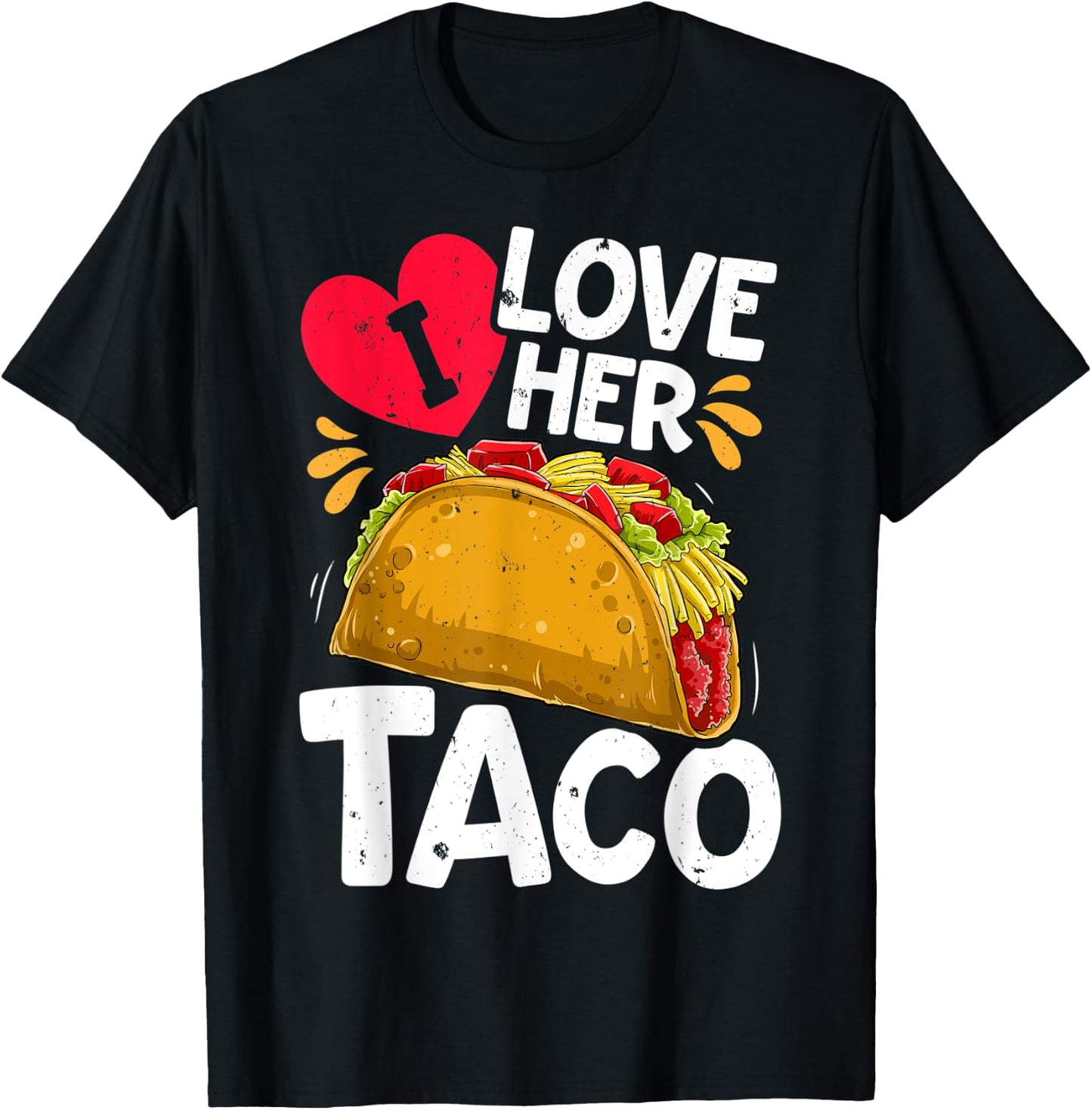 I Love Her Taco Cinco De Mayo Boys Men Mexican Food Lover T-Shirt - T-Shirt | Black