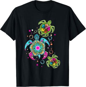 Ocean Wildlife Conservation Tropical Sea Turtles T-Shirt - T-Shirt | Black