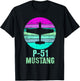 Vintage P-51 Mustang Fighter Plane Military Shirt T-Shirt - T-Shirt | Black