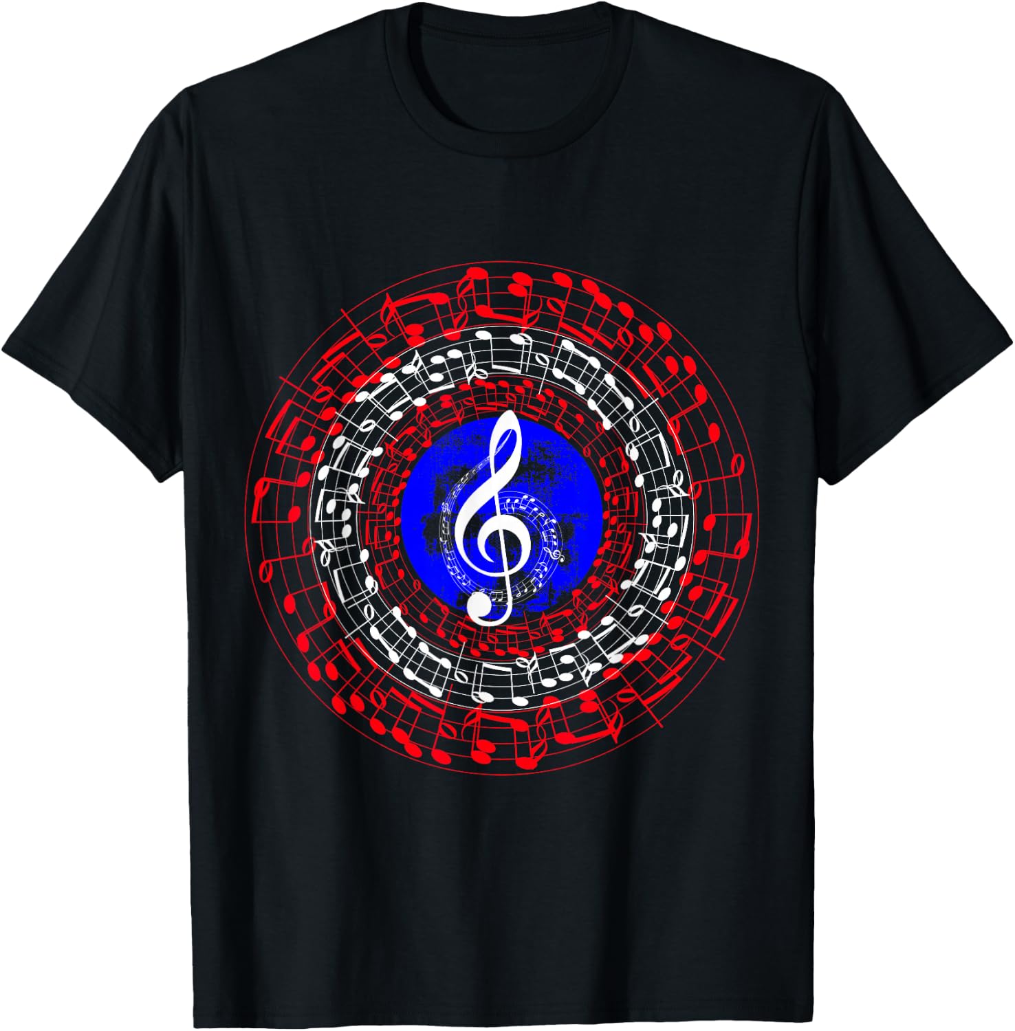 Superhero Captain Music Notes T-Shirt - T-Shirt | Black