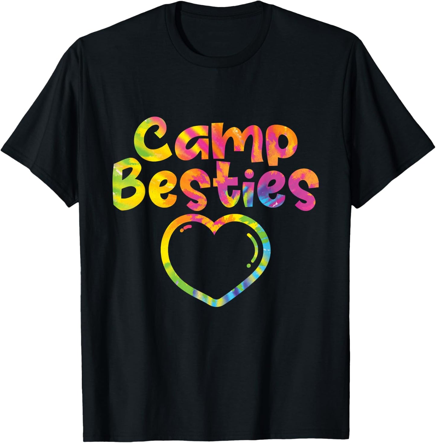 Camp Besties - Tie Dye Buddy Matching Best Friend Frienship T-Shirt - T-Shirt | Black