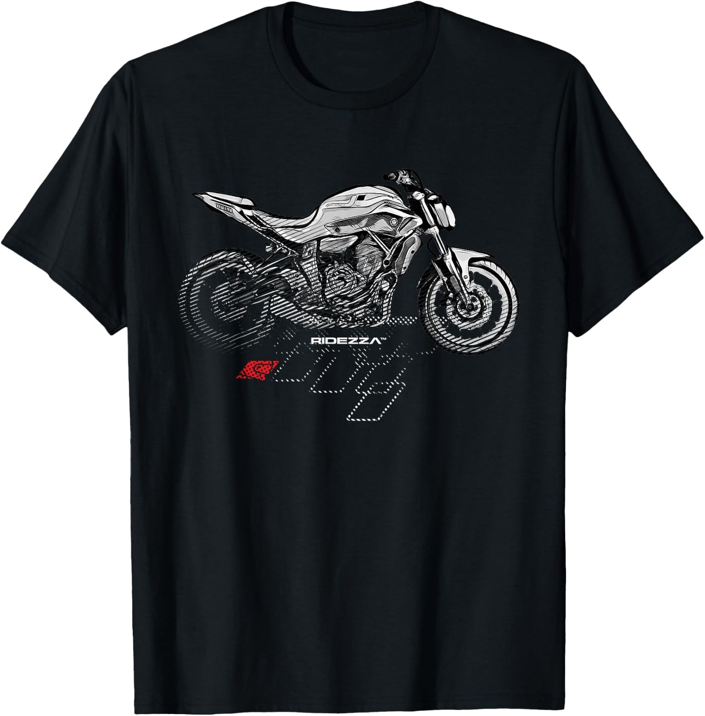 Ridezza SuperGP FZ07 MT07 Motorcyclist T-Shirt - T-Shirt | Black
