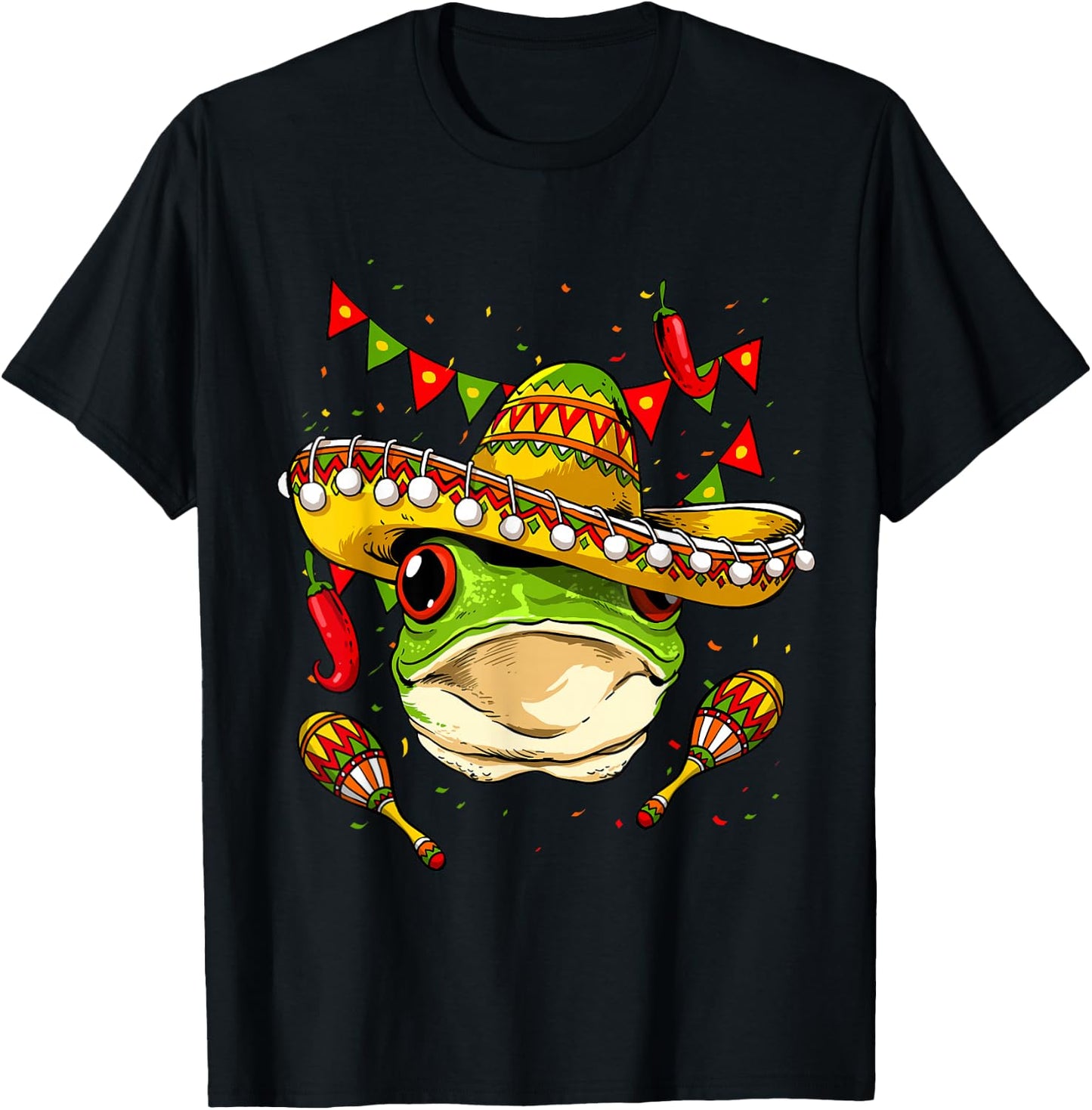 Funny Frog Cinco De Mayo Shirt Mexican Fiesta Party Poncho T-Shirt - T-Shirt | Black