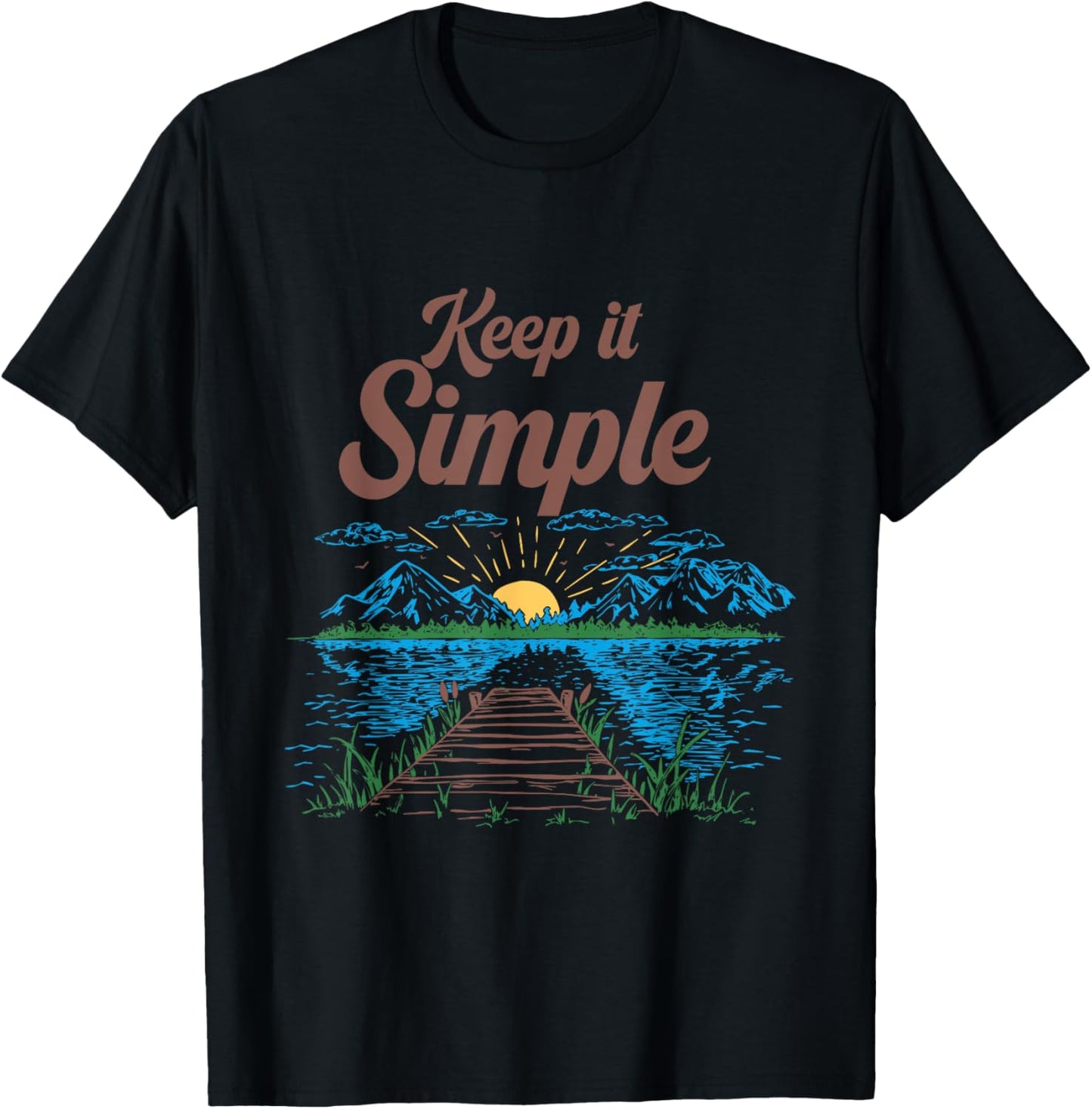 Keep It Simple Camper, Glamper, Backpacker and Outdoor Lover T-Shirt - T-Shirt | Black