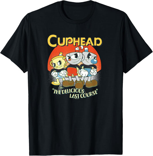 Cuphead: The Delicious Last Course Group Poster T-Shirt - T-Shirt | Black