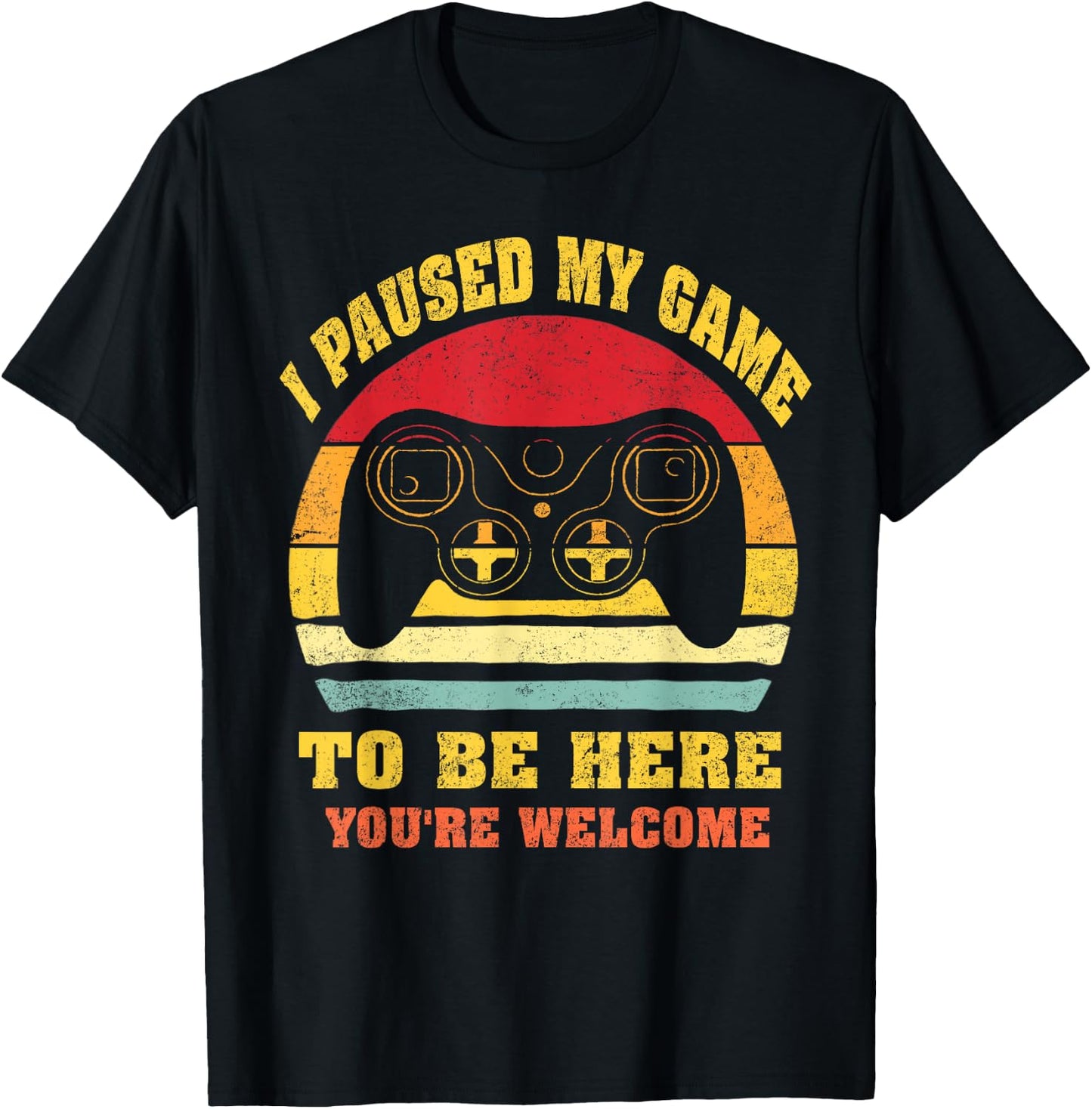 Video-Game i-Paused-my-Game to-be-Here for Kids-Boys-Men T-Shirt - T-Shirt | Black