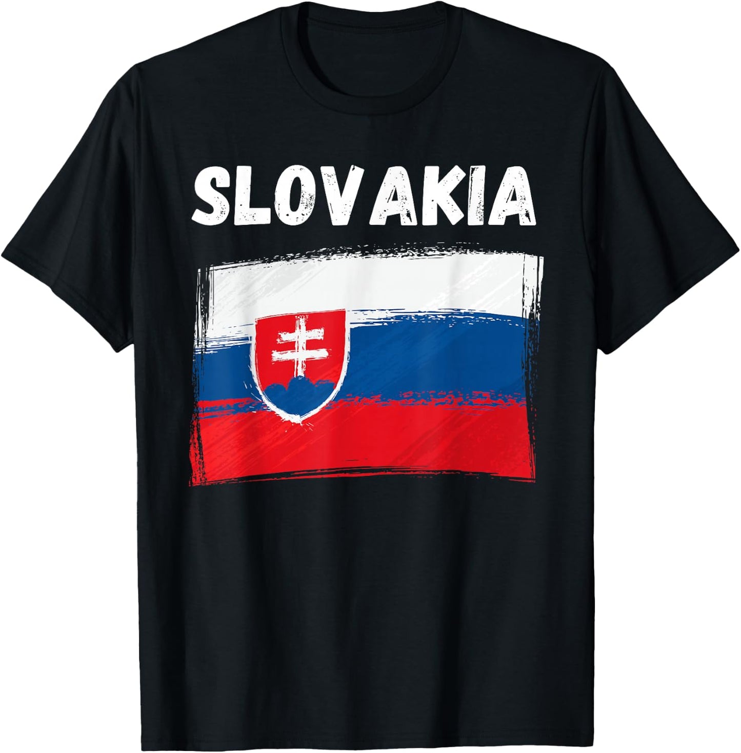 Slovakia Flag Holiday Vintage Grunge Slovak Flag T-Shirt - T-Shirt | Black