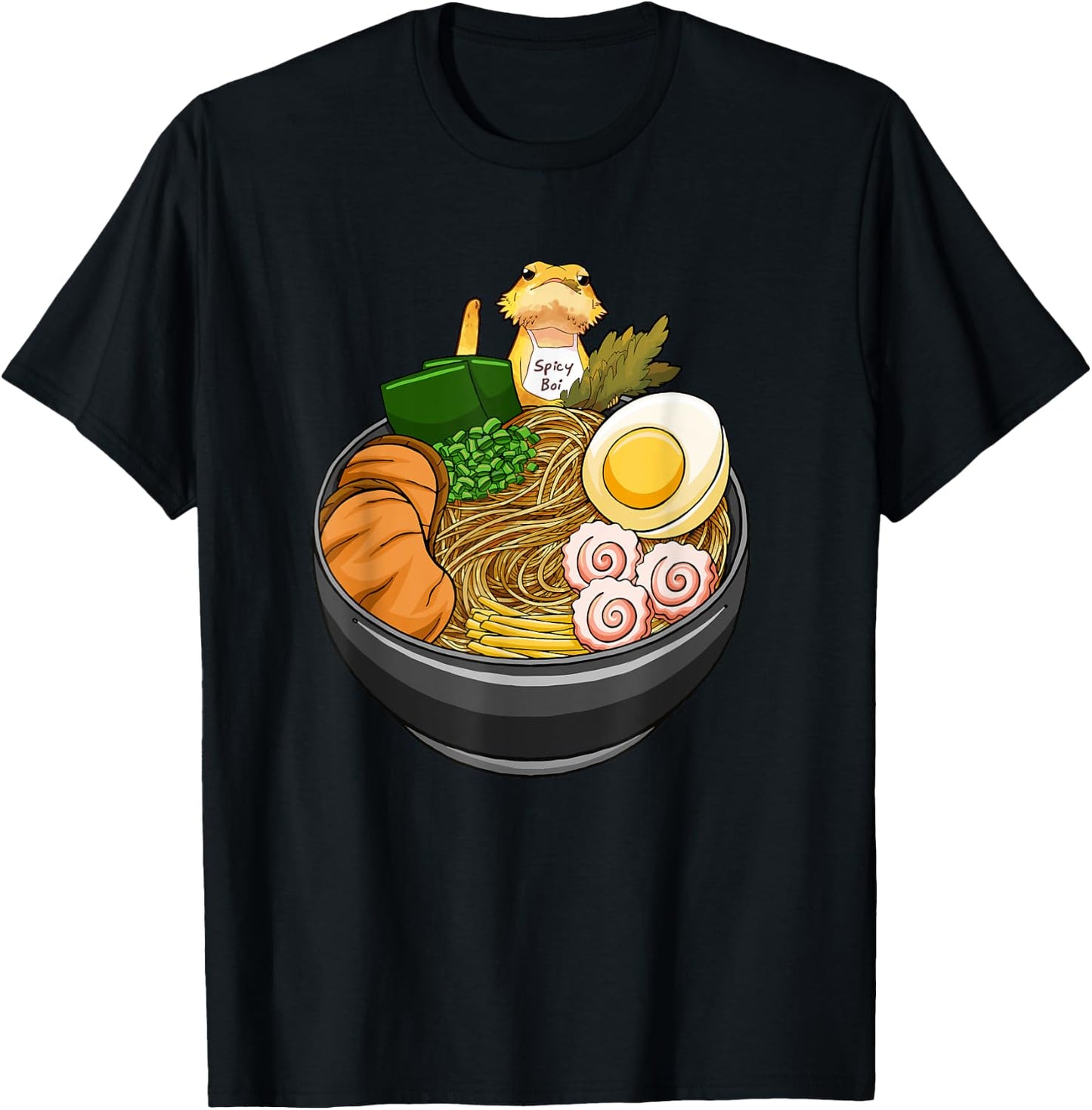 Bearded Dragon Ramen Noodles Kawaii Japanese Anime Kids T-Shirt - T-Shirt | Black